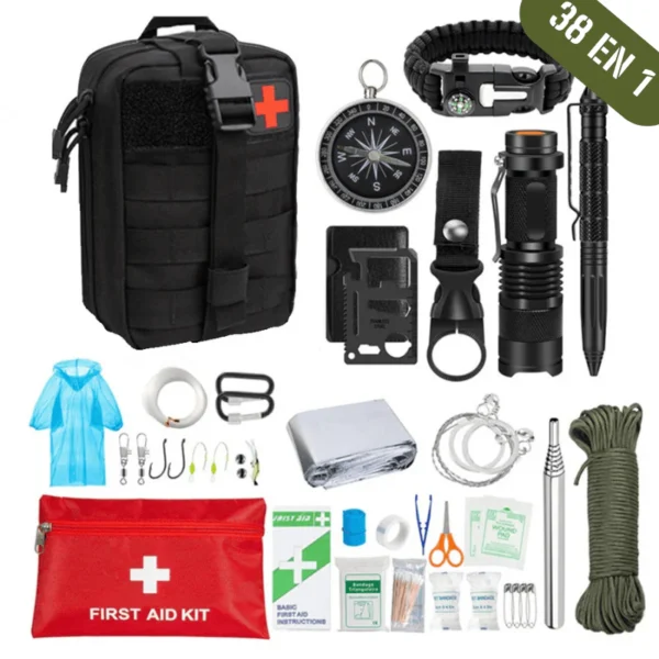 Kit de survie militaire complet 38 en 1 Soldat 1