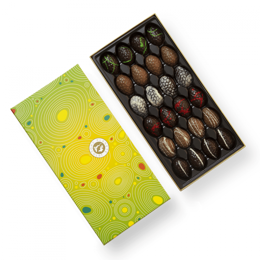 Coffret chocolat de Pâques Planete Chocolat 24 oeufs de chocolat belge