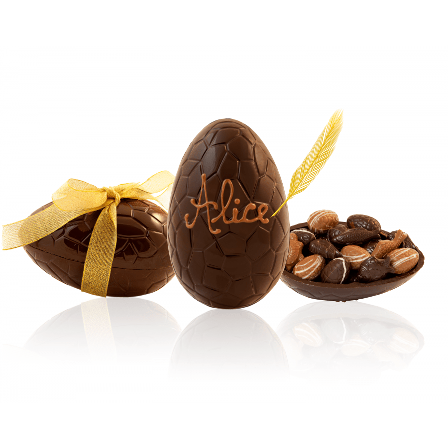 oeuf surprise chocolat personnalisable planete chocolat message ou prenom sur l'oeuf