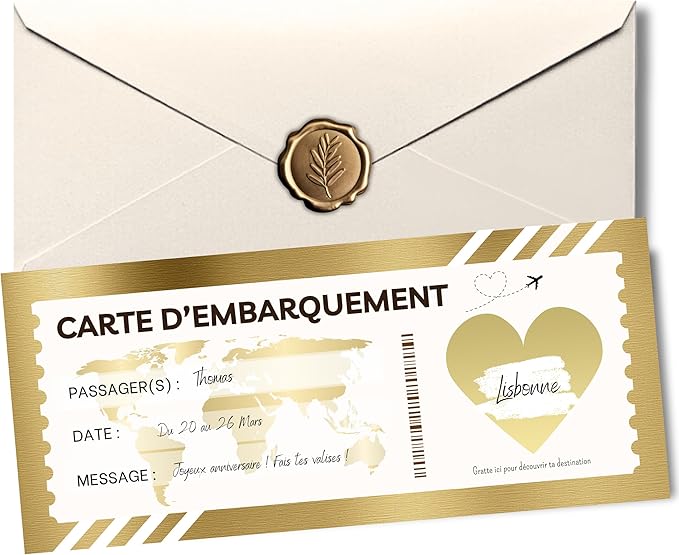 Kit DIY Mini Valise Et Billet à Gratter - Pour Annoncer Un Voyage Surprise, Cadeau Personnalisable