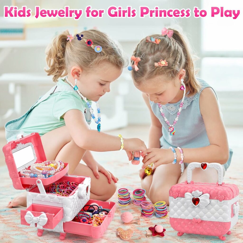 Boite à bijoux pour petite fille - colliers et accessoires pour cheveux