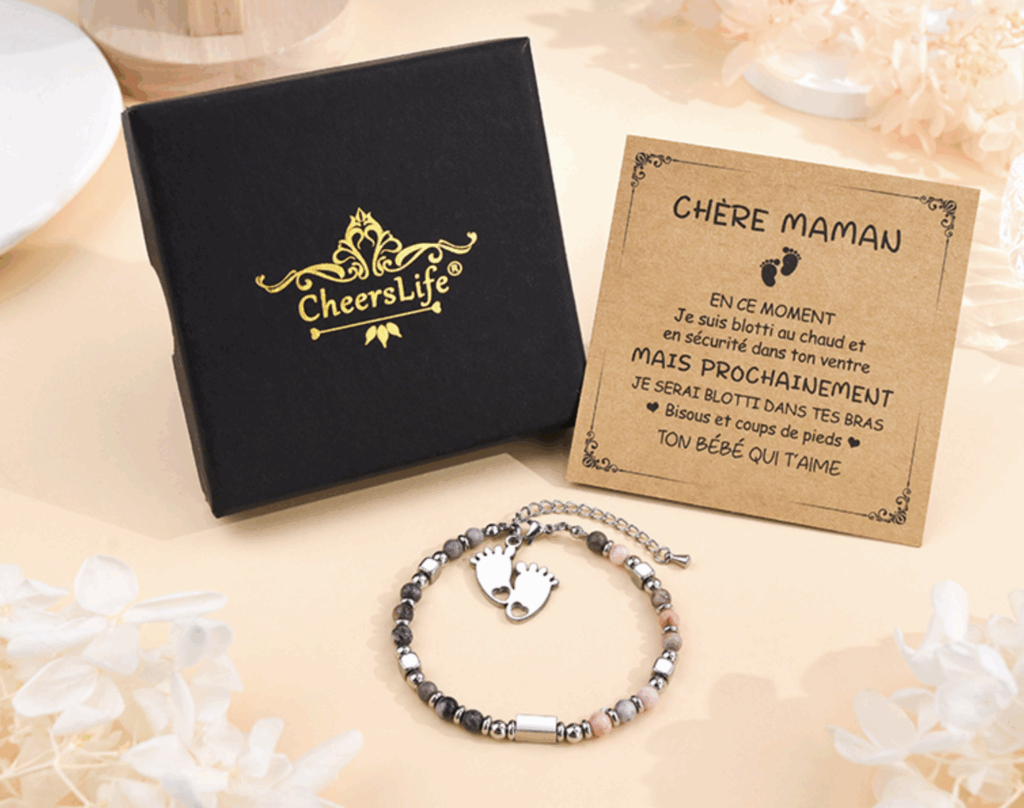 Bracelet en pierres naturelles pour future maman idée cadeau grossesse ou maman