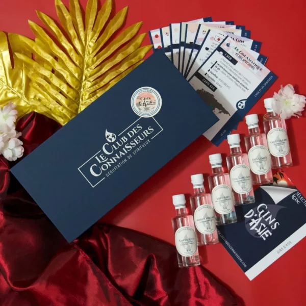 Coffret Dégustation gin - Le Club des Connaisseurs Meilleure idée cadeau coffret découverte de spiritueux gins asie