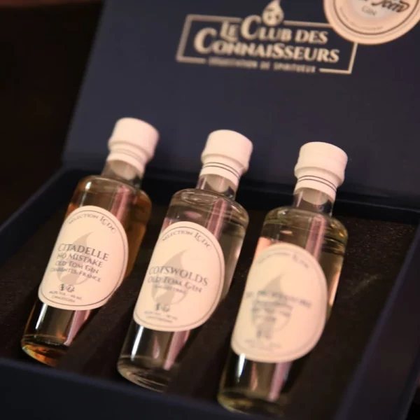 Coffret Dégustation gin - Le Club des Connaisseurs Meilleure idée cadeau coffret découverte de spiritueux gins old tom