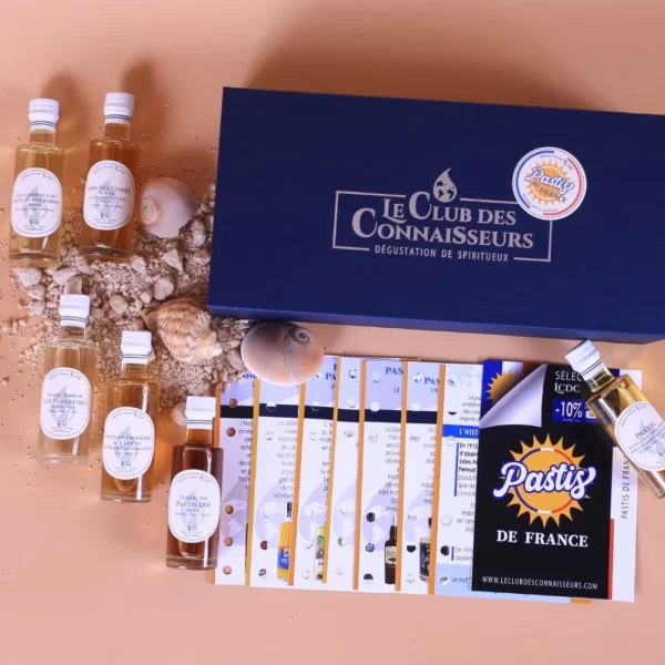 Coffret Dégustation pastis - Le Club des Connaisseurs Meilleure idée cadeau coffret découverte de spiritueux pastis de france