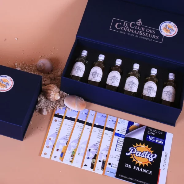 Coffret Dégustation pastis - Le Club des Connaisseurs Meilleure idée cadeau coffret découverte de spiritueux pastis originaux