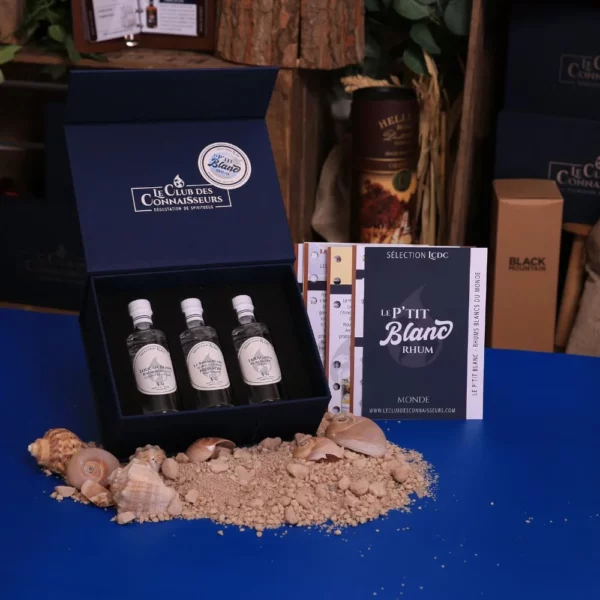 Coffret Dégustation rhum - Le Club des Connaisseurs Meilleure idée cadeau coffret découverte de spiritueux rhums blanc le p'tit blanc