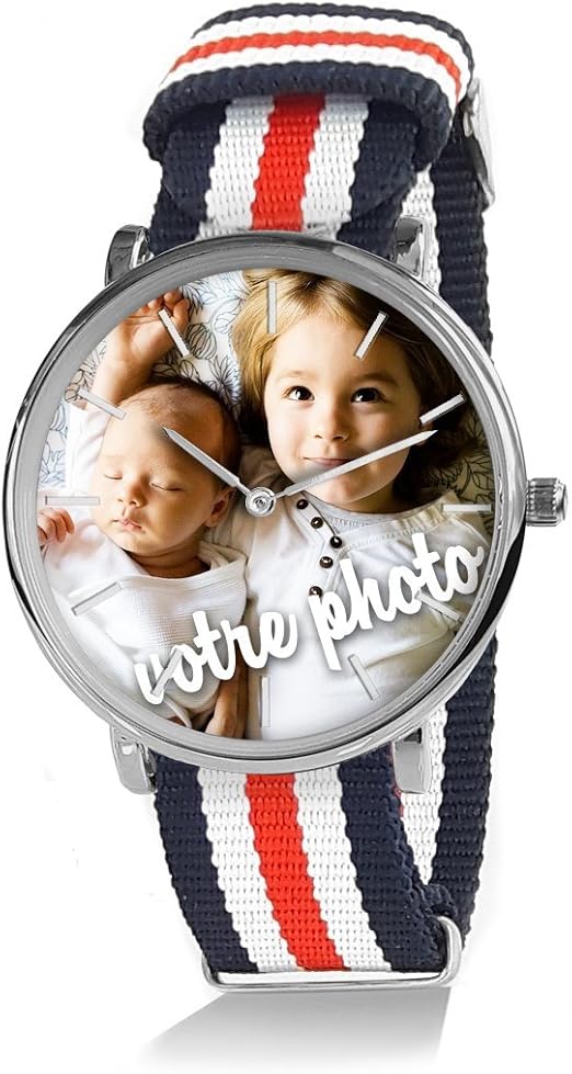 Montre personnalisable avec photo Meilleure idée cadeau montre personnalisable avec texte