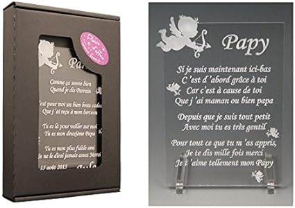Poème Papy - gravée en Normandie Meilleure idée cadeau poésie pour papy