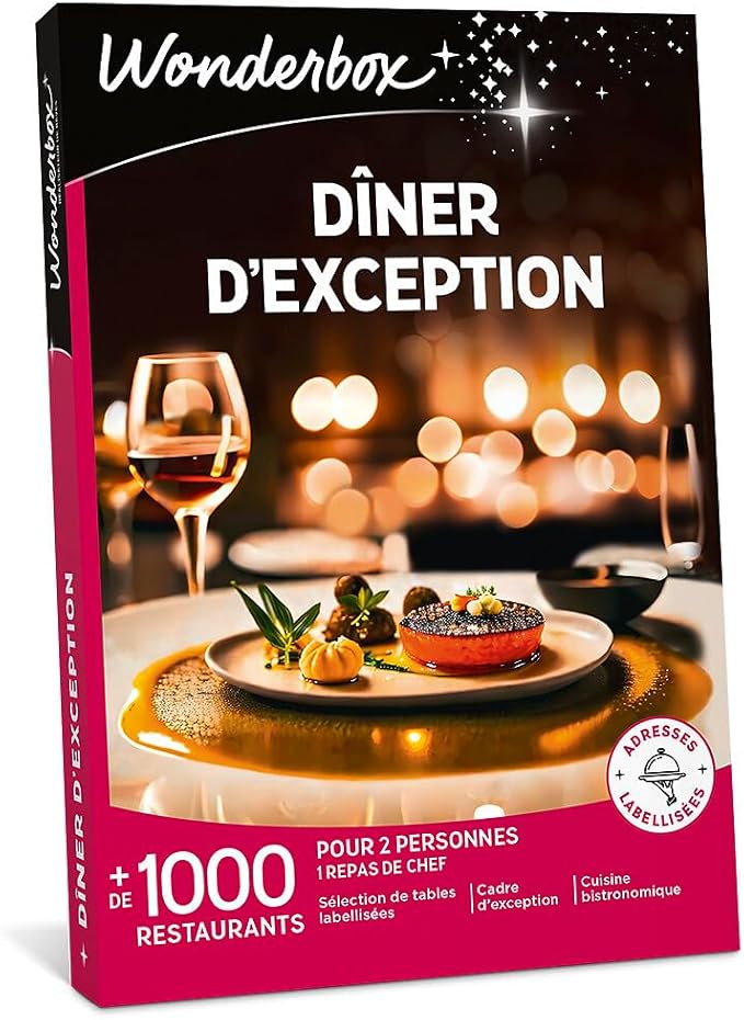 Wonderbox Dîner Gastronomiques 2 Personnes Meilleure idée cadeau box pour couple