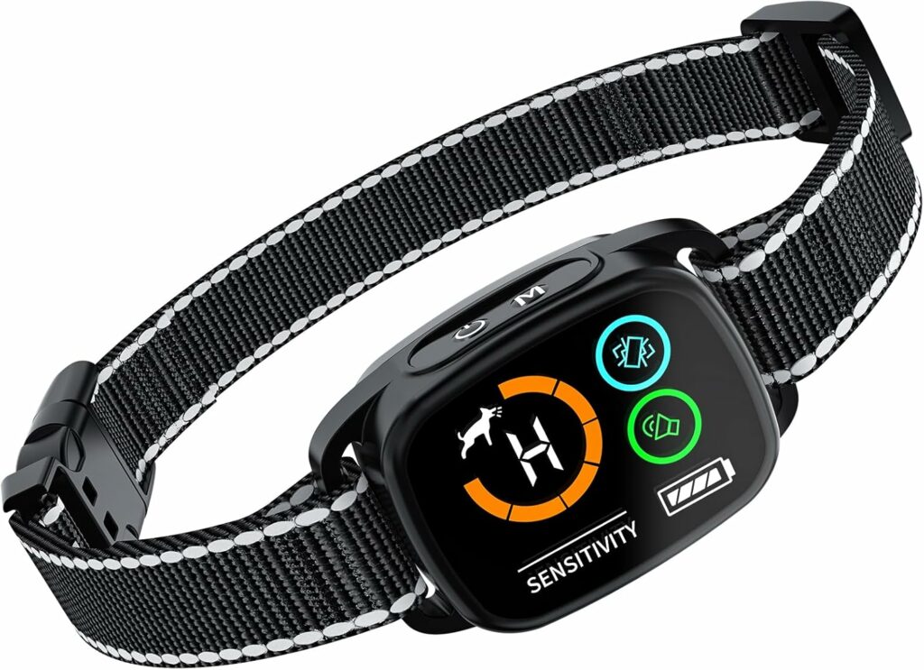 Collier intelligent chien anti aboiement noir Meilleure idée cadeau collier anti aboiement rechargeable