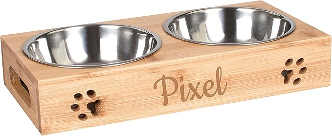 Porte gamelle personnalisée chat et chien Meilleure idée cadeau porte gamelle animaux prénom