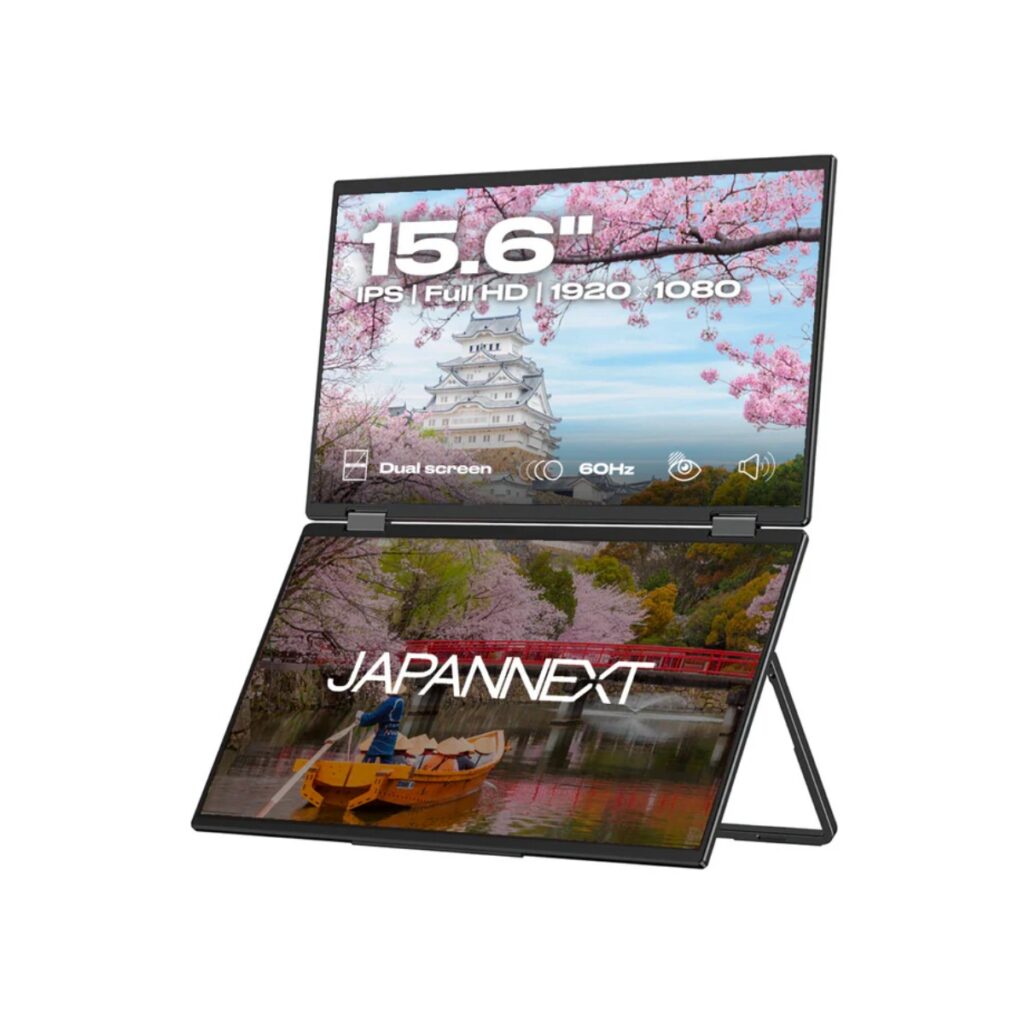 Double écran mobile Japannext 15,6 pouces IPS FHD meilleure idée cadeau double screen portable
