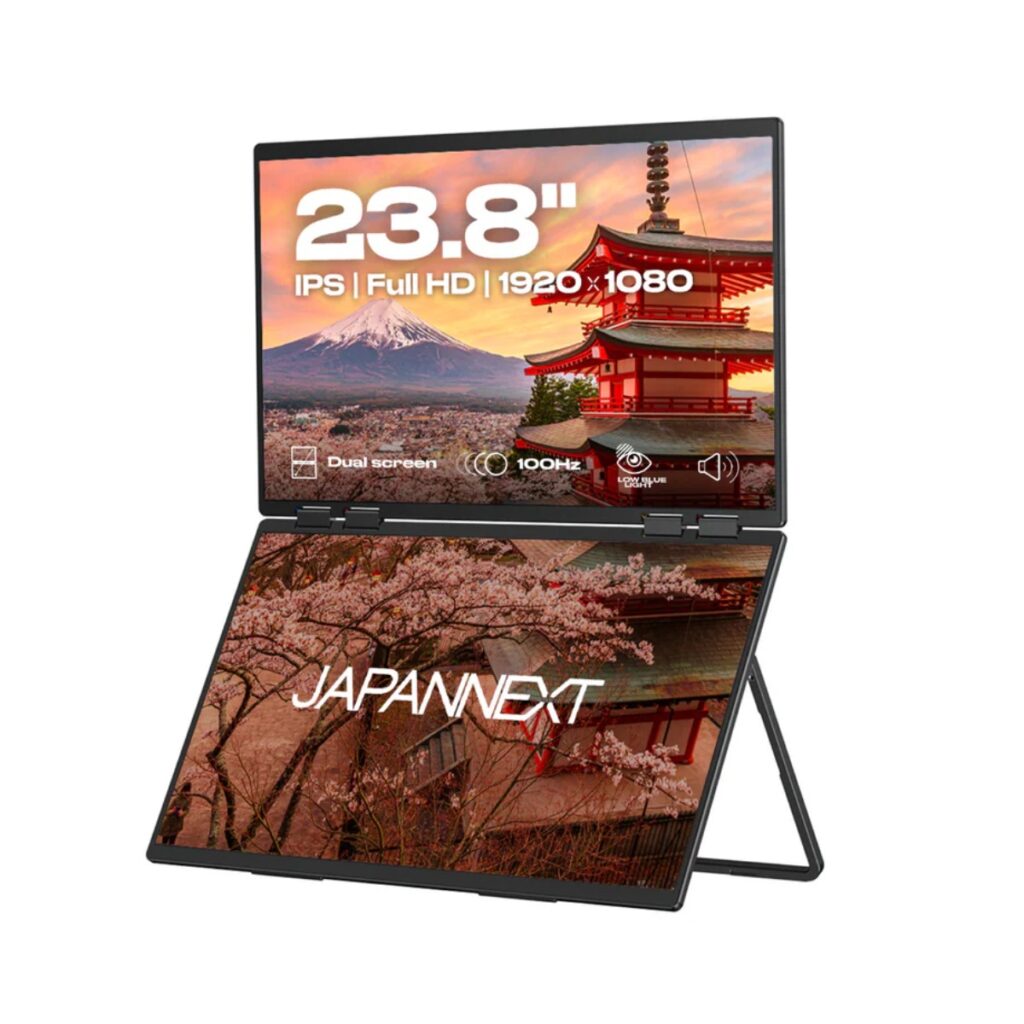 Double écran mobile Japannext 23,8 pouces IPS FHD Meilleure idée cadeau double screen portable