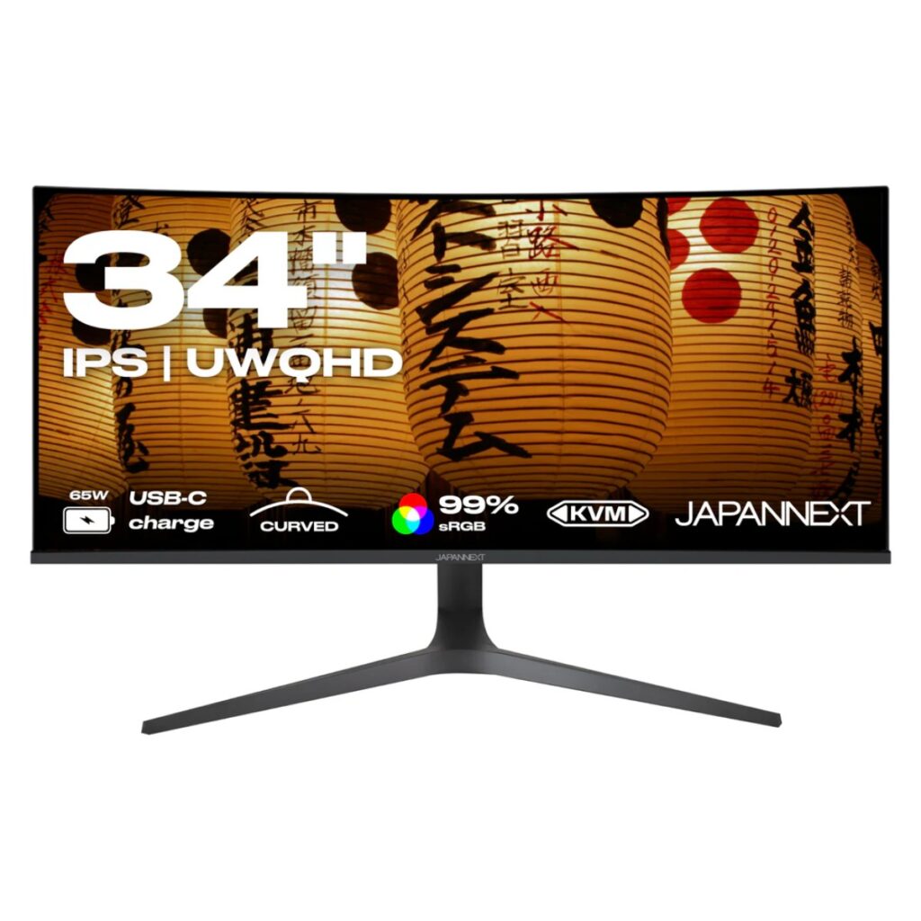 Écran PC incurvé Japannext 34 pouces WQHD Meilleure idée cadeau écran incurvé gaming
