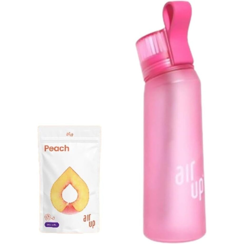 Gourde air up rose avec arôme de pêche.