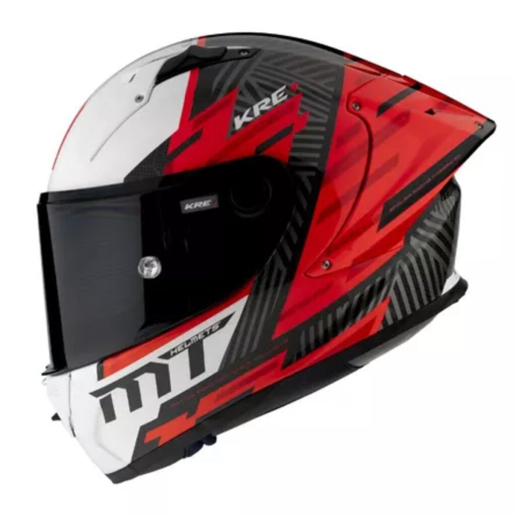 Casque intégral carbon rouge MT Helmets KRE Brush A5 meilleure idée cadeau casque de piste