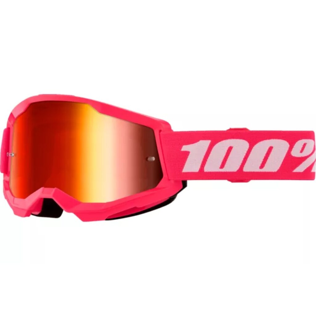 Masque 100% rose Strata 2 avec écran rouge miroir meilleure idée cadeau motocroos