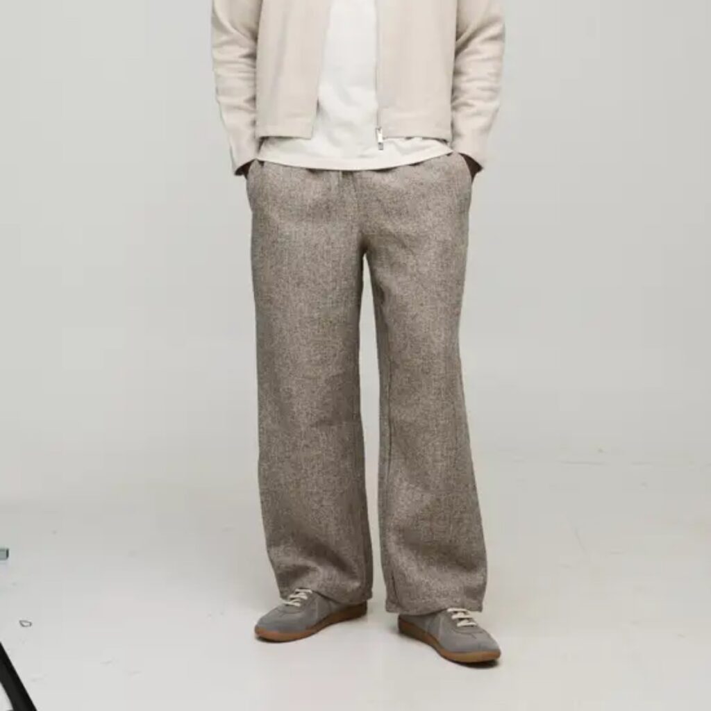 Pantalon bouclé à jambe large élastiqué BoohooMAN meilleure idée cadeau vêtement homme - Copie