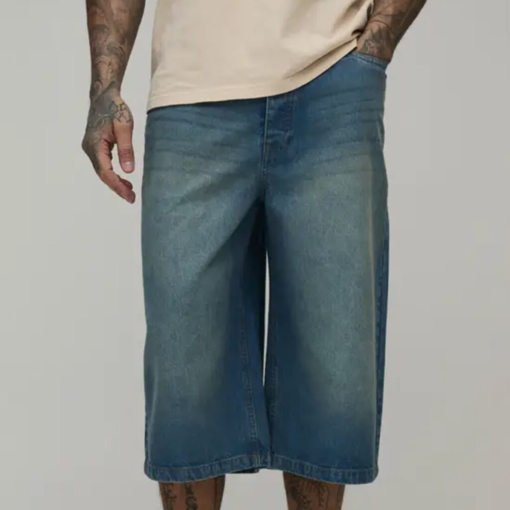 Short en jean long Tall longline denim jorts BoohooMAN meilleure idée cadeau jort