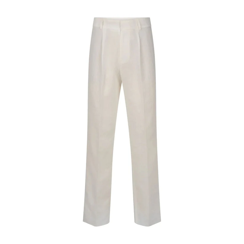 Pantalon plissé en lin blanc meilleure idée cadeau pantalon chic et élégant