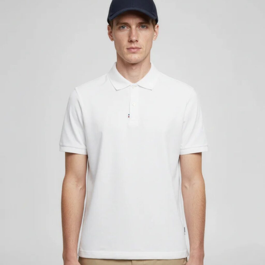 Polo blanc Made In France en coton biologique meilleure idée cadeau polo élégant