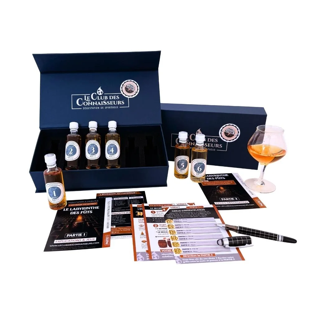 Coffret-degustation-a-laveugle-Affinage-du-Whisky-meilleure idée cadeau fête des pères